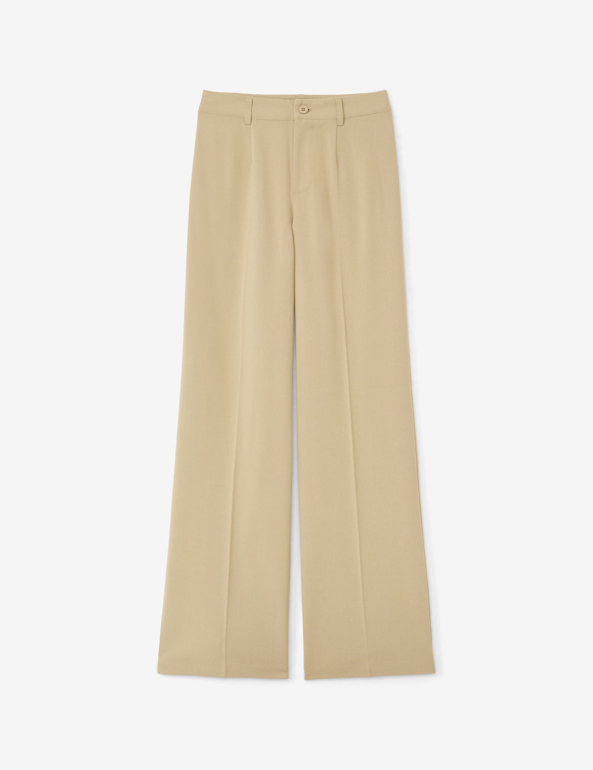 Pantalon ample palazzo beige kaki