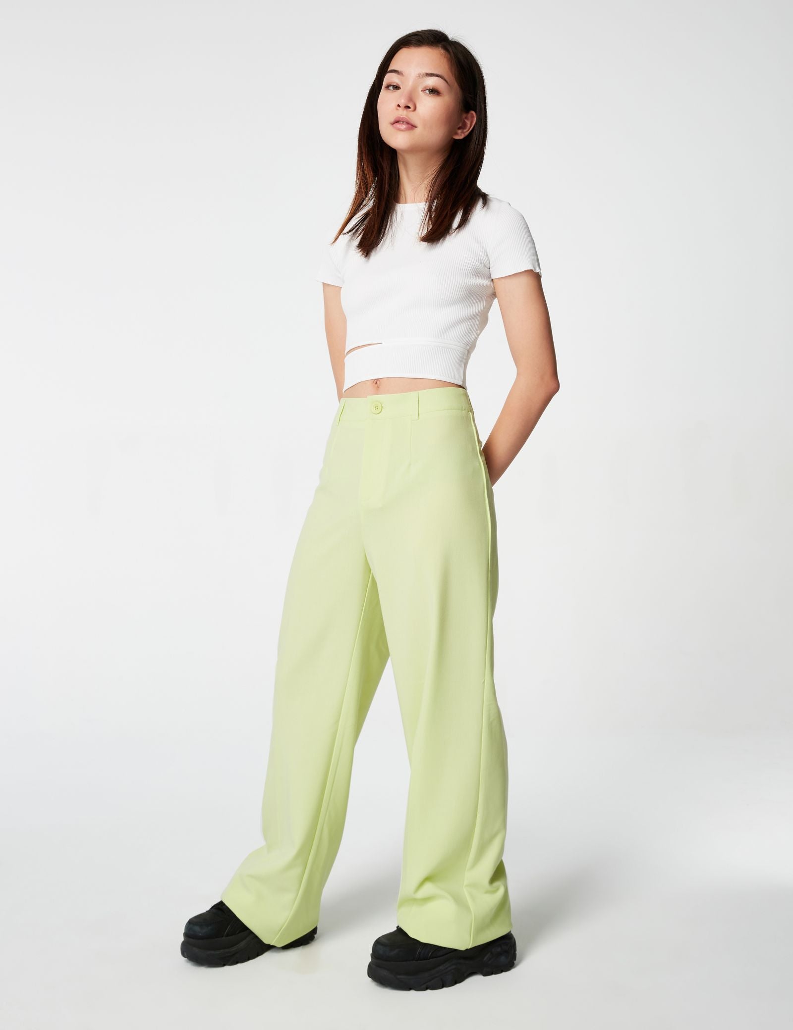 Pantalon droit vert clair