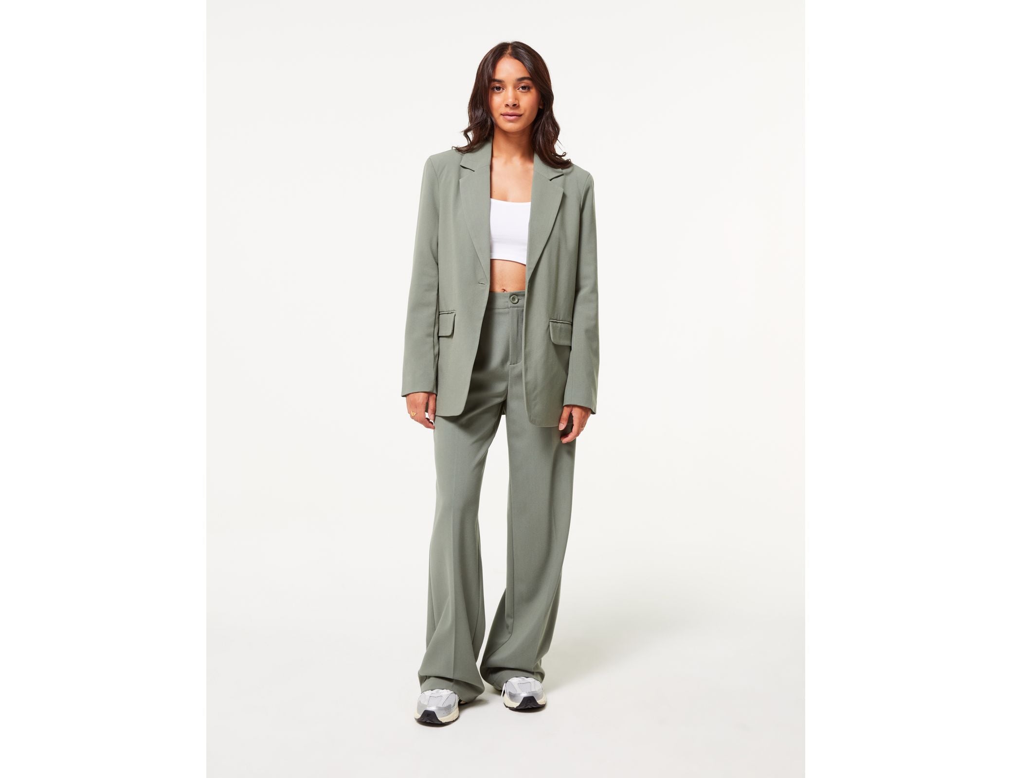 Pantalon palazzo vert kaki