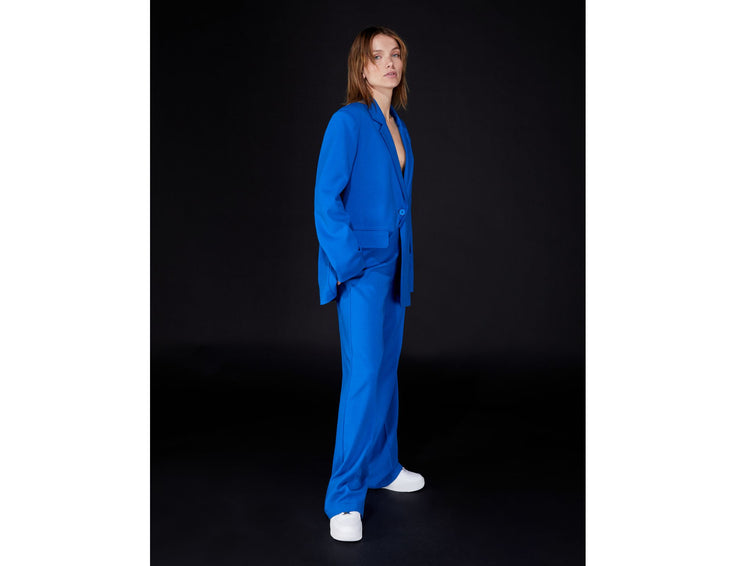 Pantalon palazzo bleu éléctrique