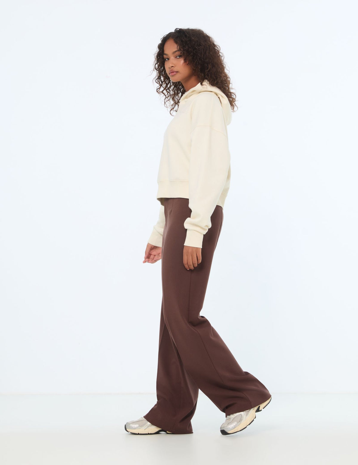 Pantalon palazzo marron foncé