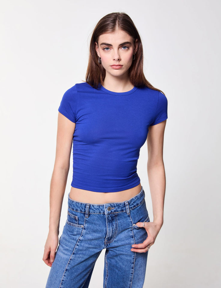 T-shirt basic bleu indigo