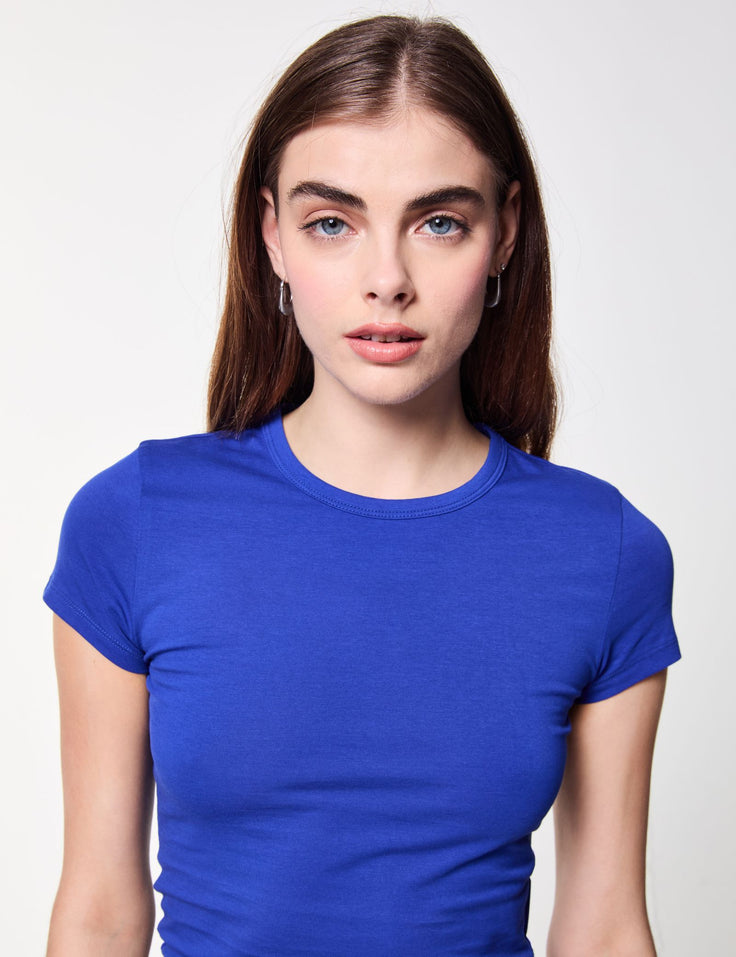 T-shirt basic bleu indigo