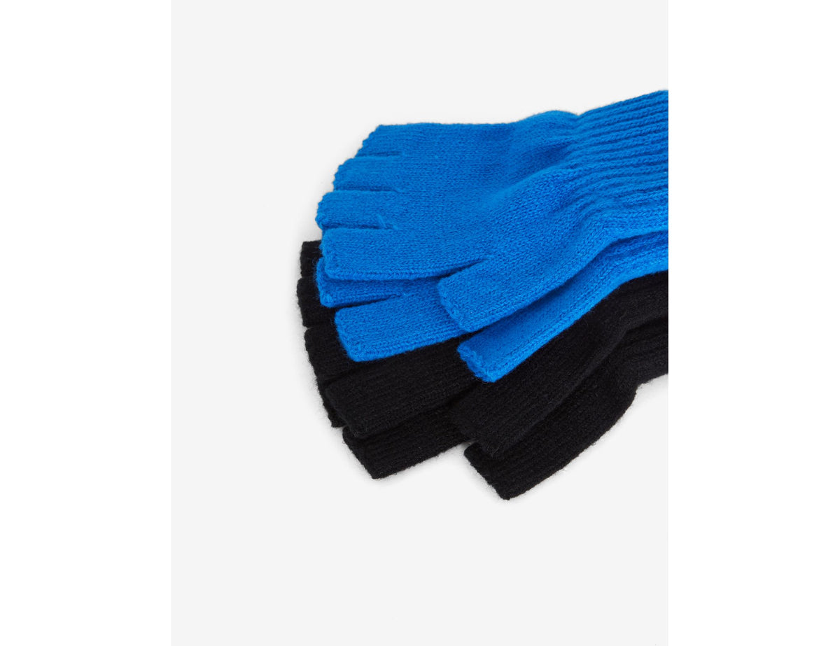 Gants mitaines noirs et bleus