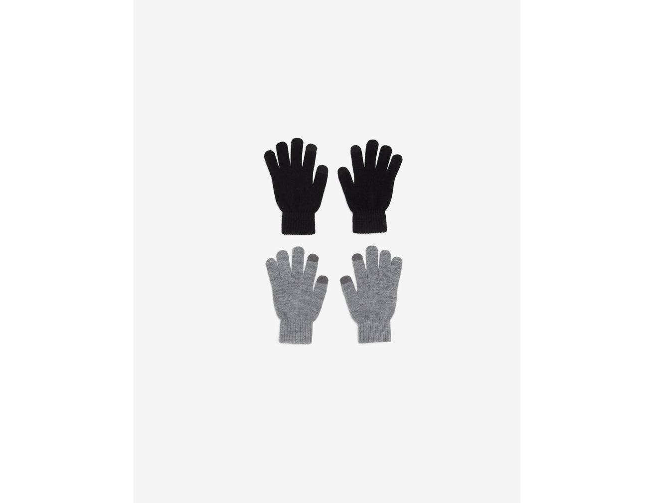 Gants tactiles noirs et gris - Image 1