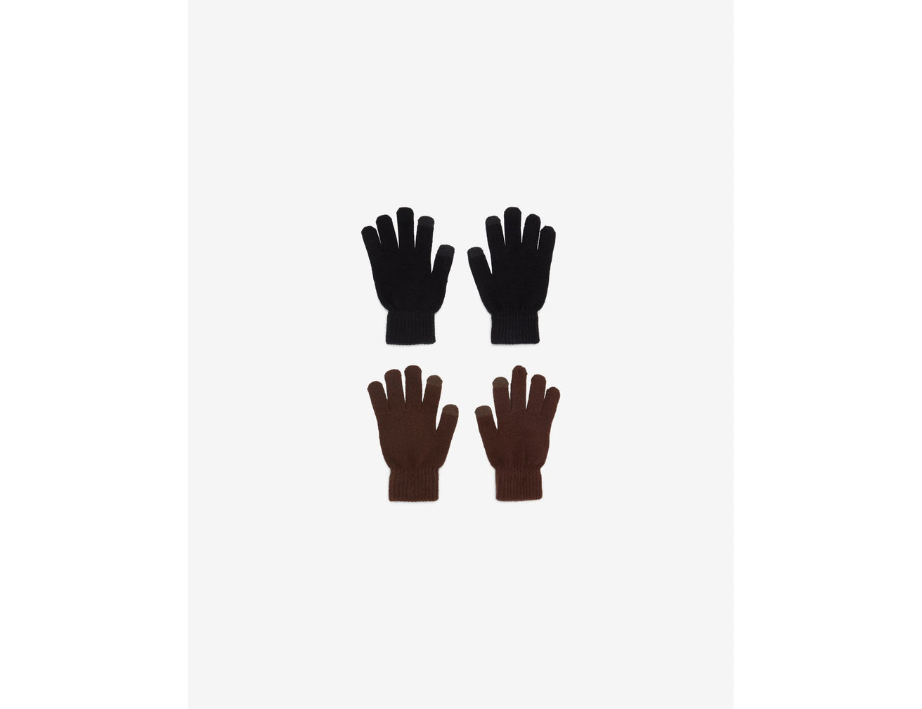 Gants tactiles noirs et marrons - Image 1