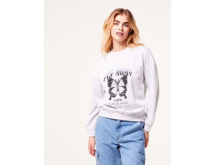 Sweat papillon gris chiné