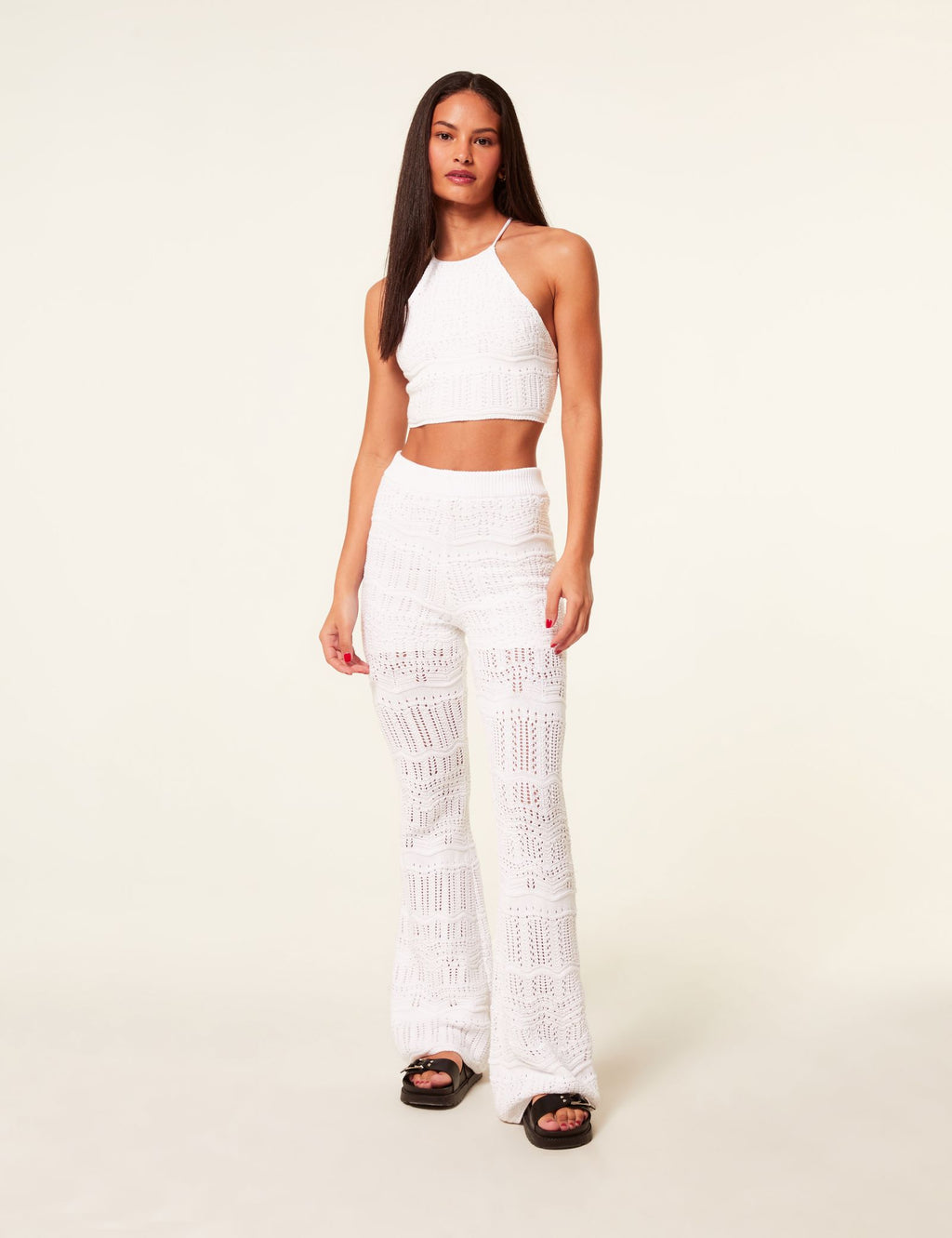 Pantalon flare crochet