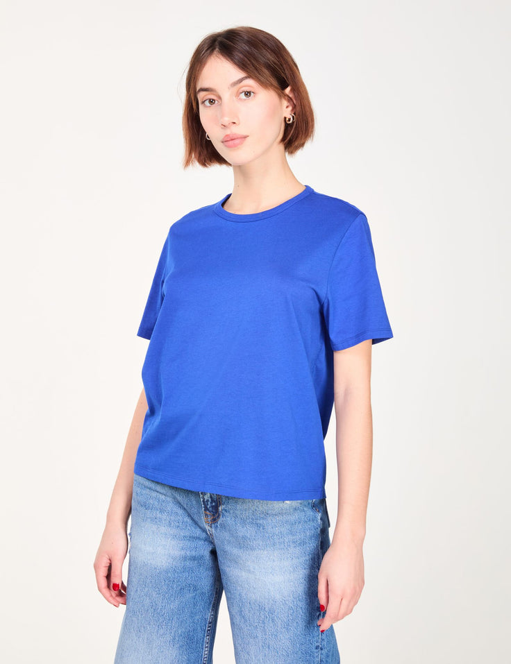 T-shirt basic bleu indigo