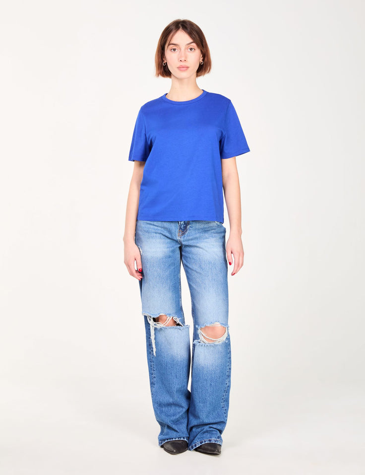 T-shirt bleu indigo basic