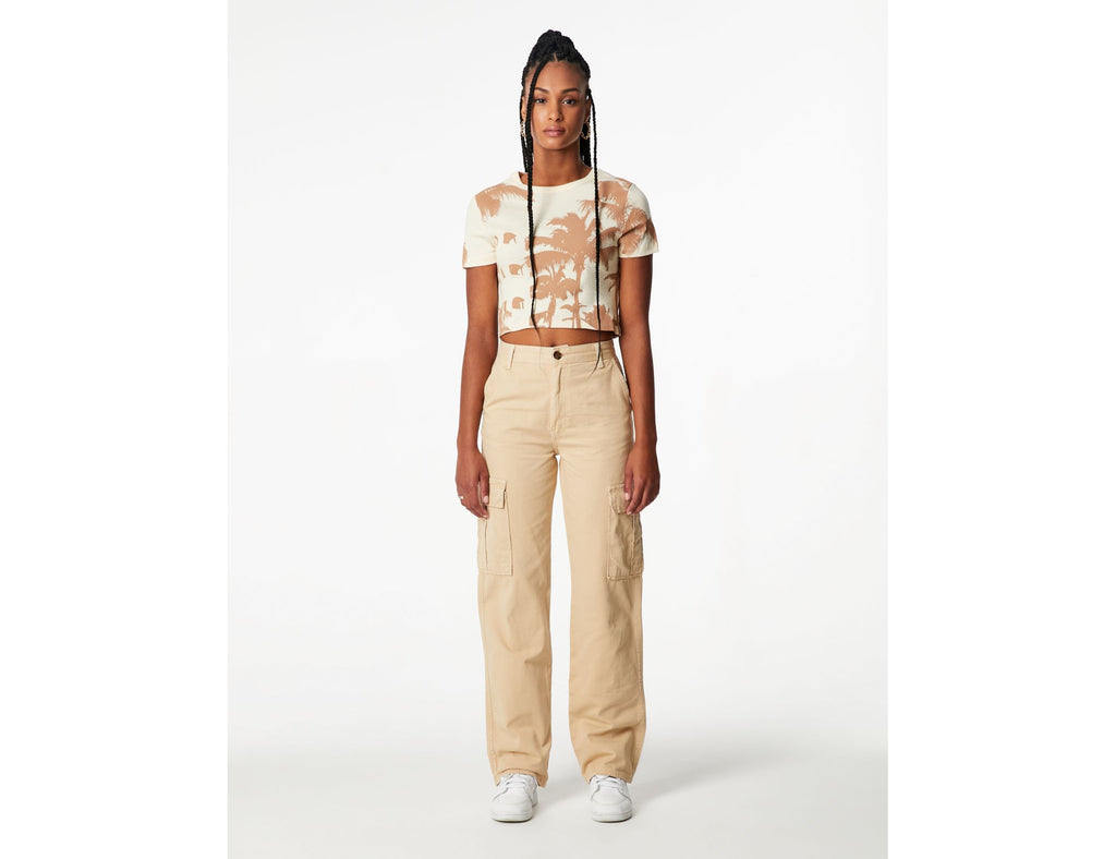 Pantalon cargo straight beige