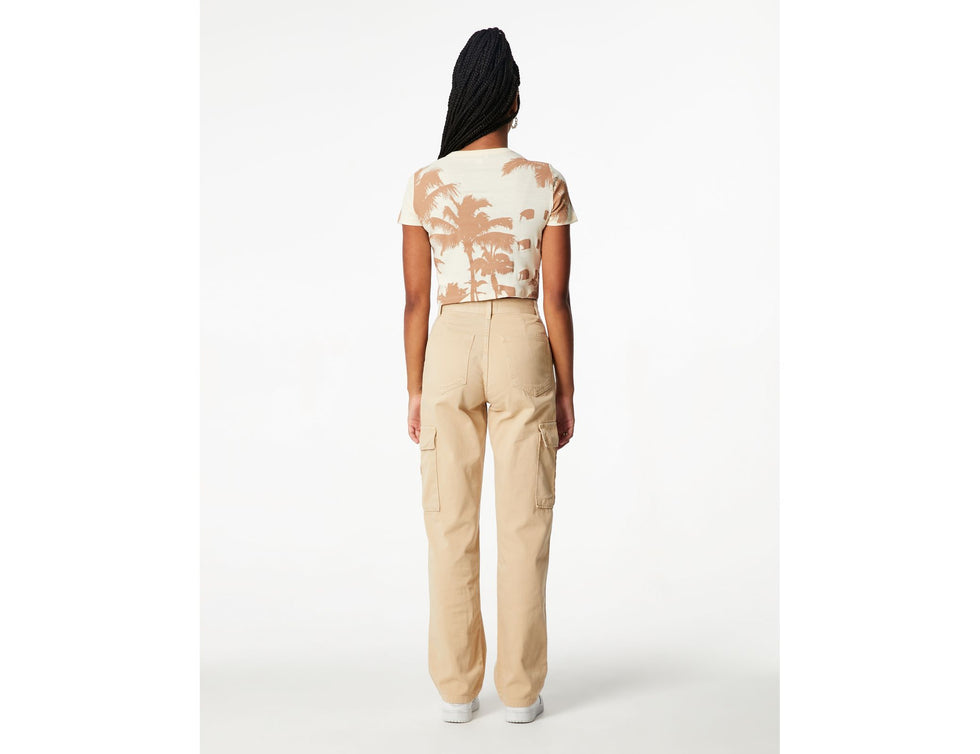 Pantalon cargo straight beige