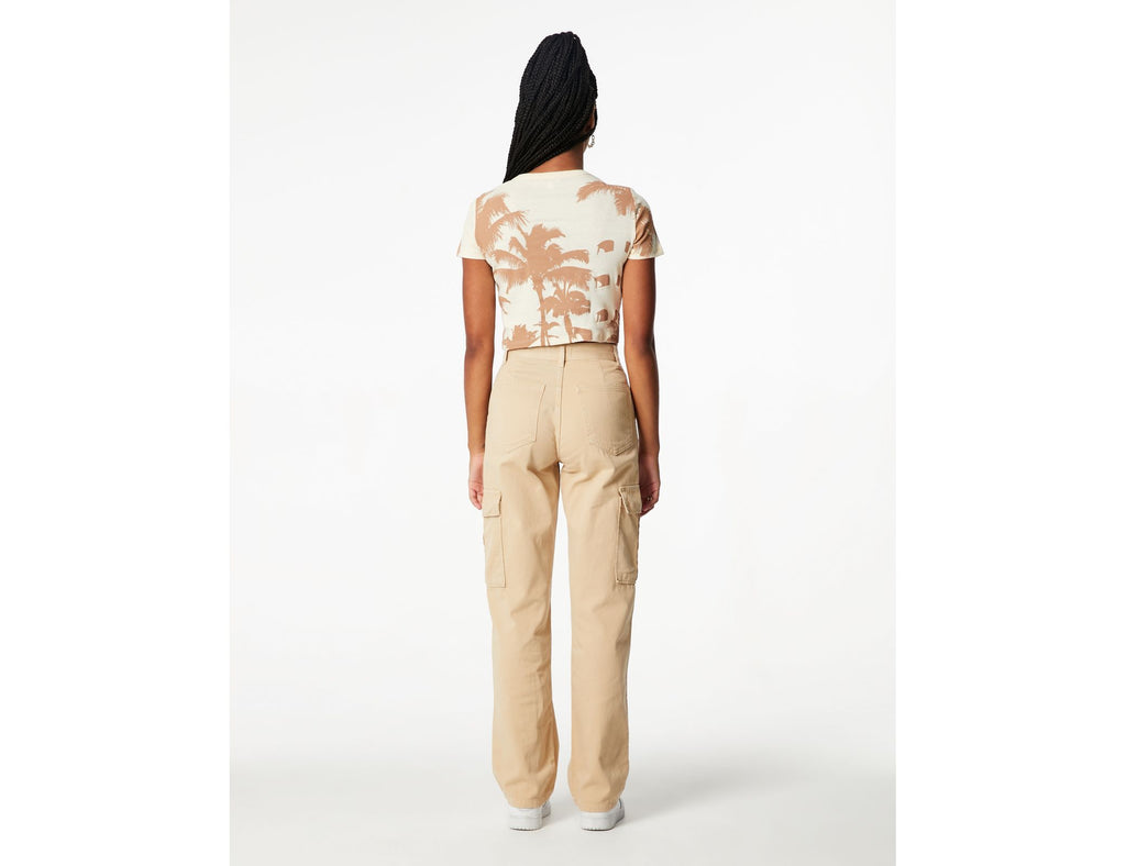 Pantalon cargo straight beige