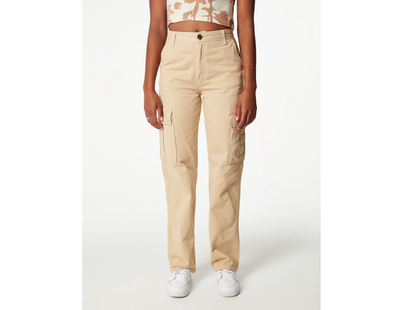 Pantalon cargo straight beige - Image 3