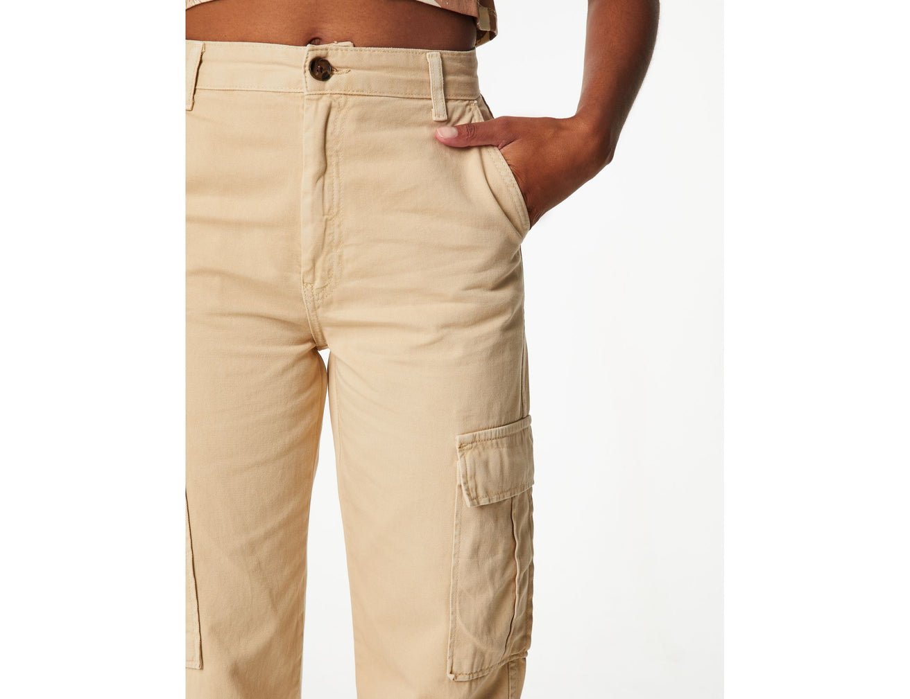 Pantalon cargo straight beige - Image 4