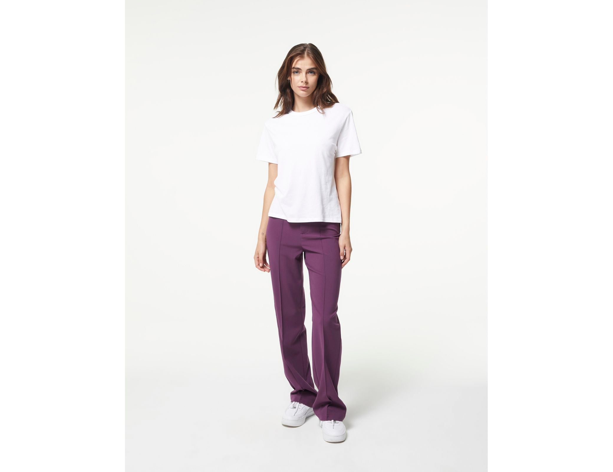 Pantalon tailleur prune