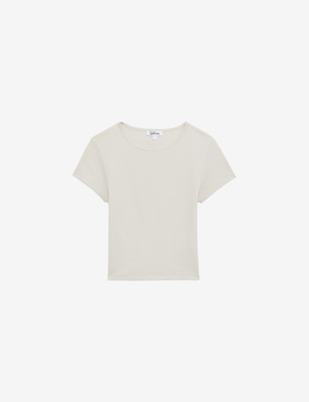 T-shirt basic côtelé creme