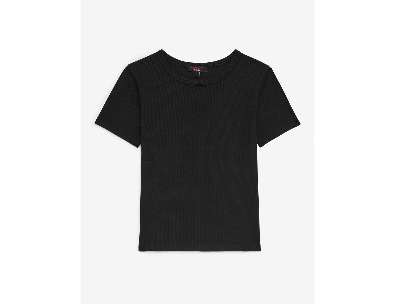 Tee-shirt côtelé basic noir - Image 1