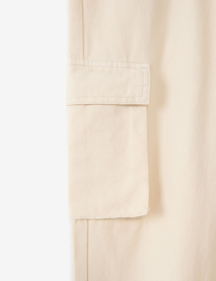 Pantalon cargo jogger crème