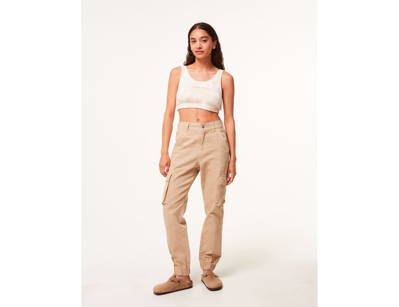 Pantalon cargo jogger beige - Image 1