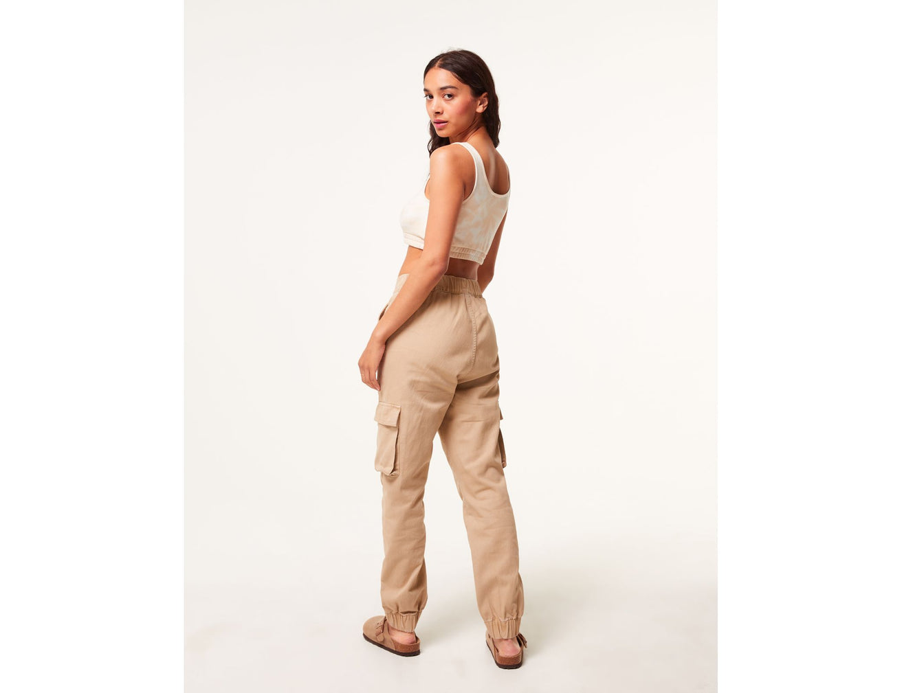 Pantalon cargo jogger beige - Image 2