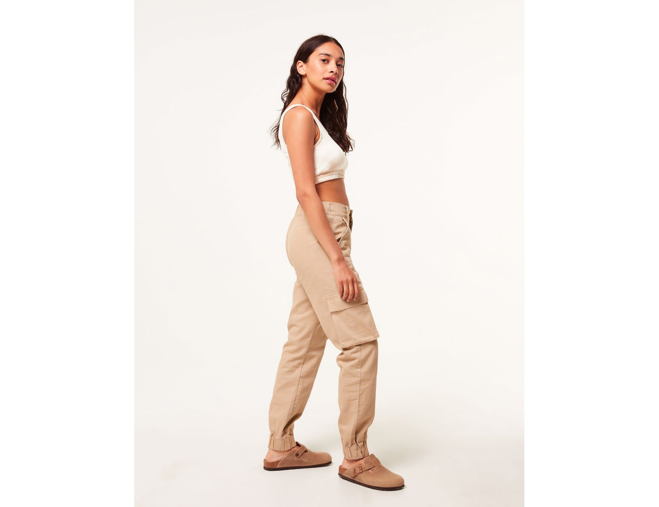 Pantalon cargo jogger beige - Image 3