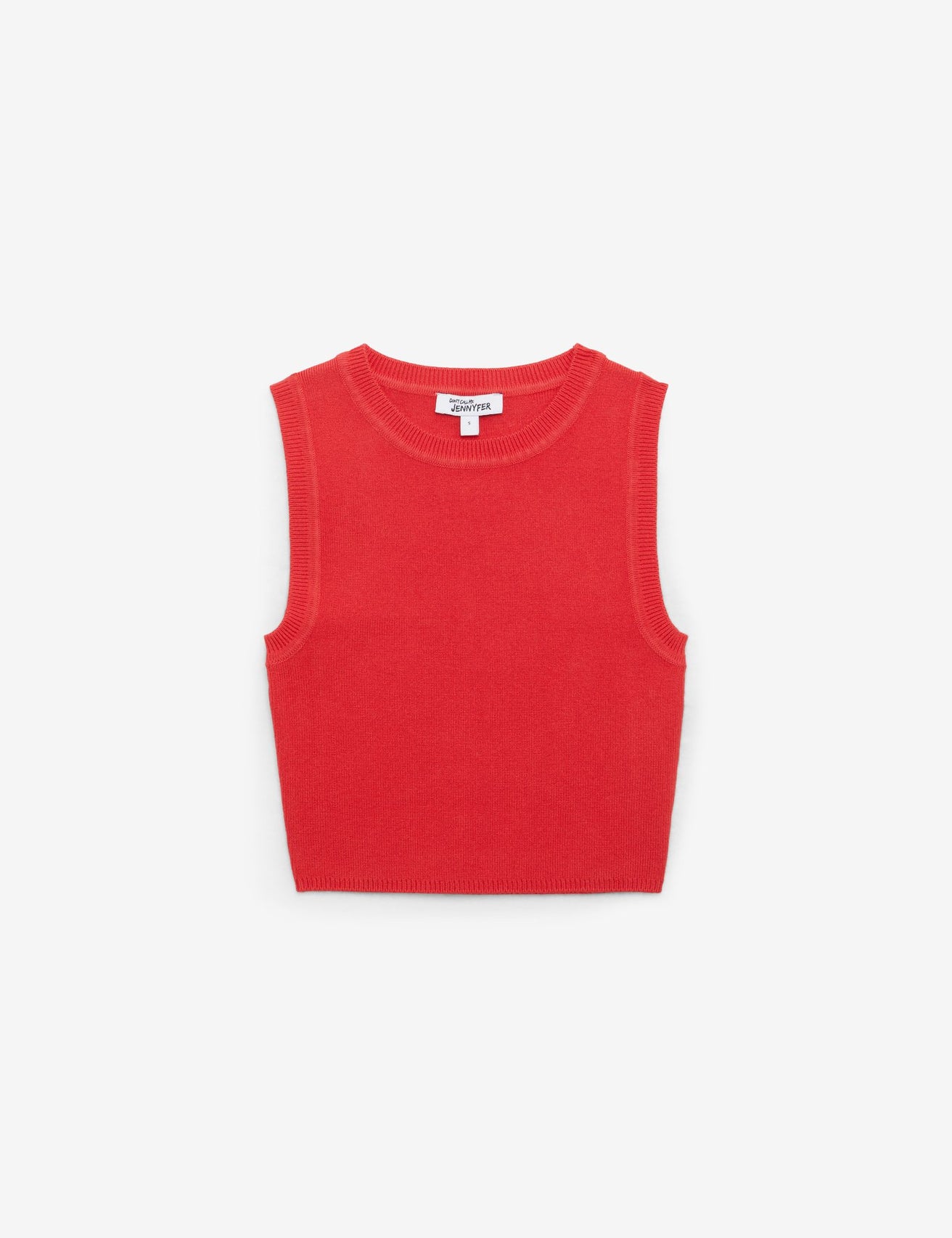 Pull court sans manches rouge vif - Image 1