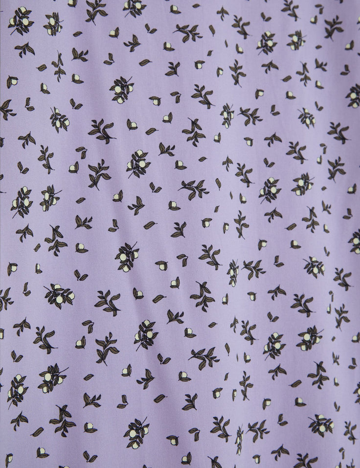 Jupe mi longue à motif lilas