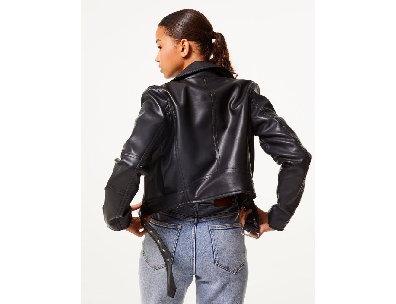 Veste biker courte noire - Image 2