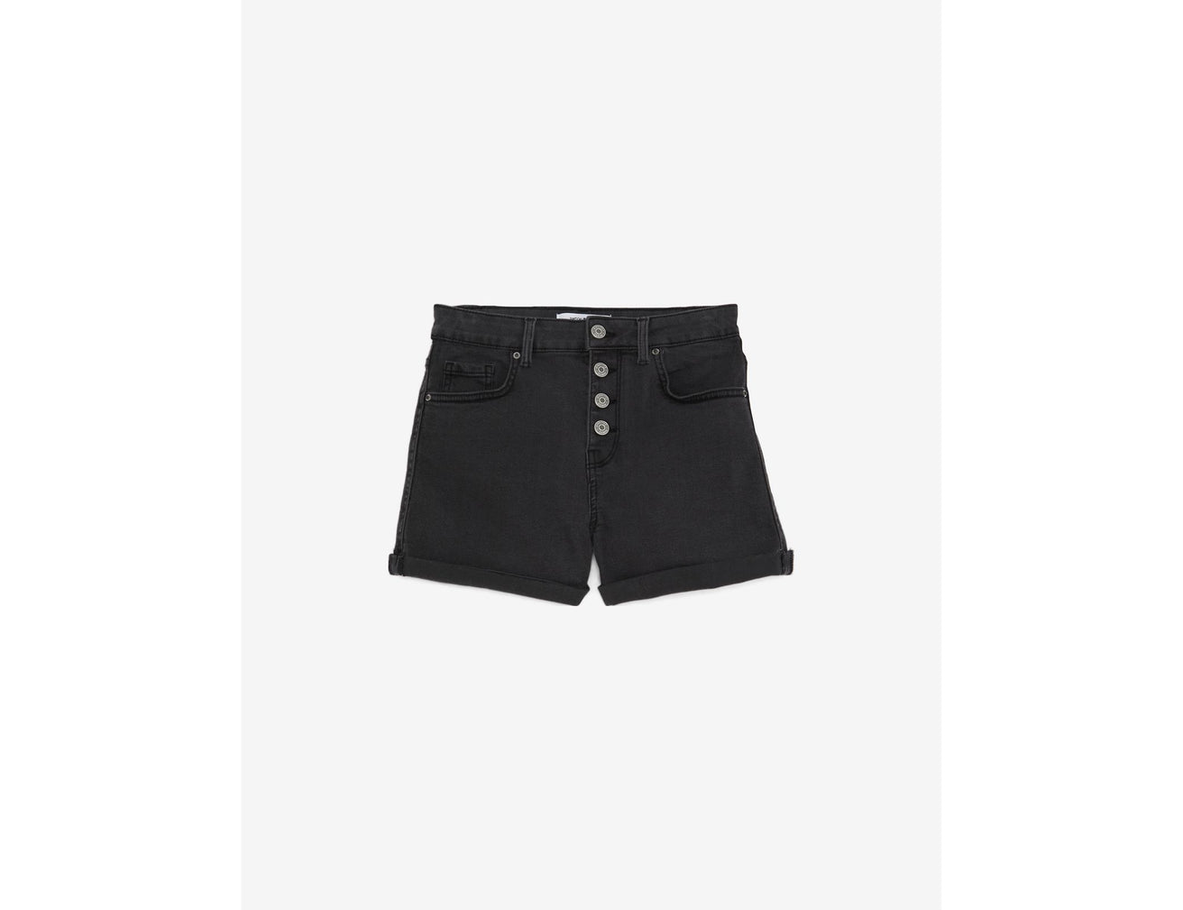 Short en jean noir skinny taille haute - Image 1