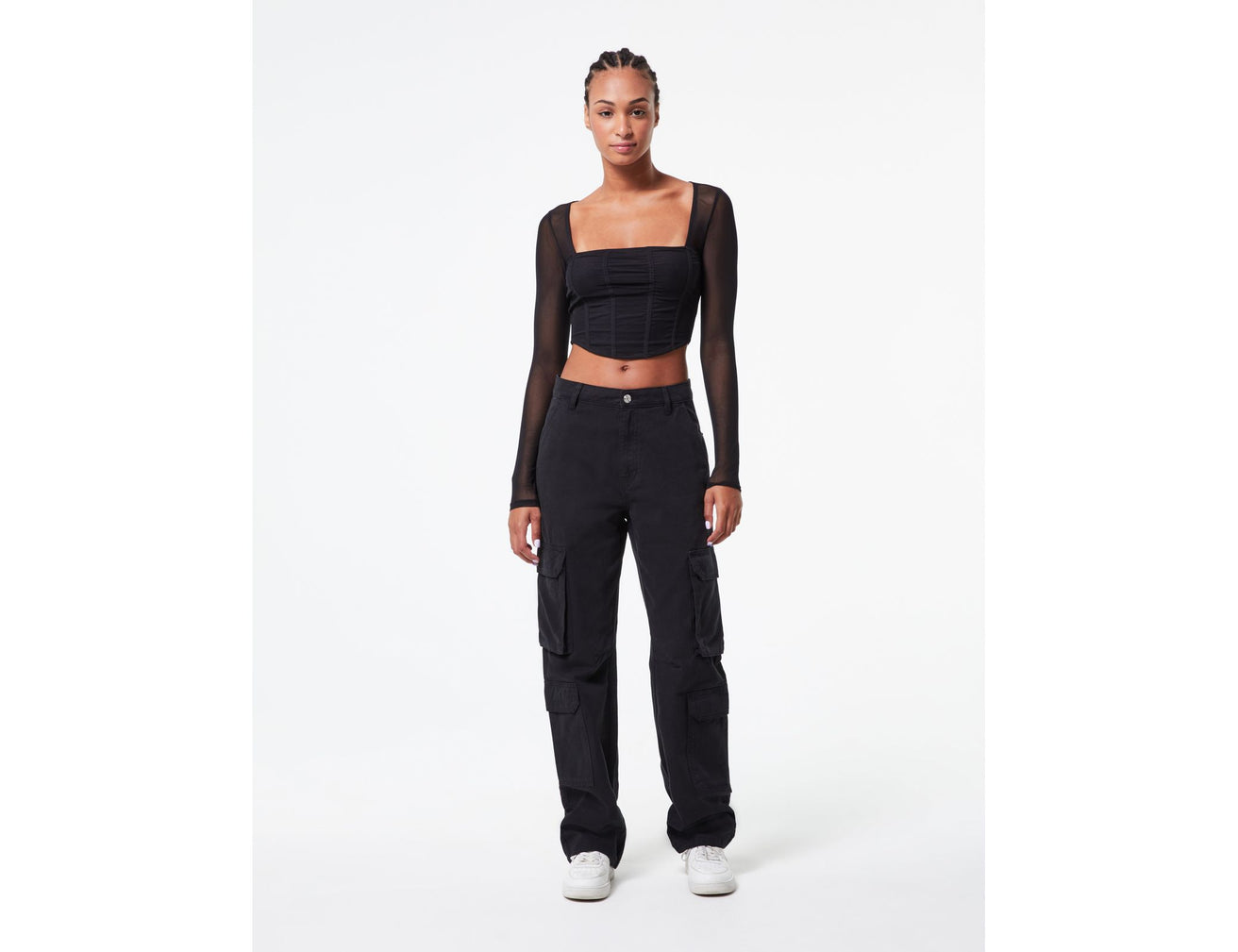 Pantalon straight cargo noir - Image 4