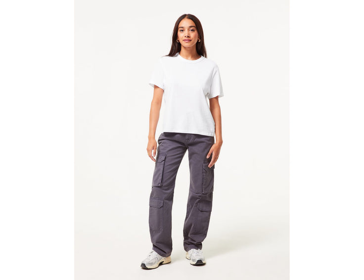 Pantalon straight cargo gris foncé