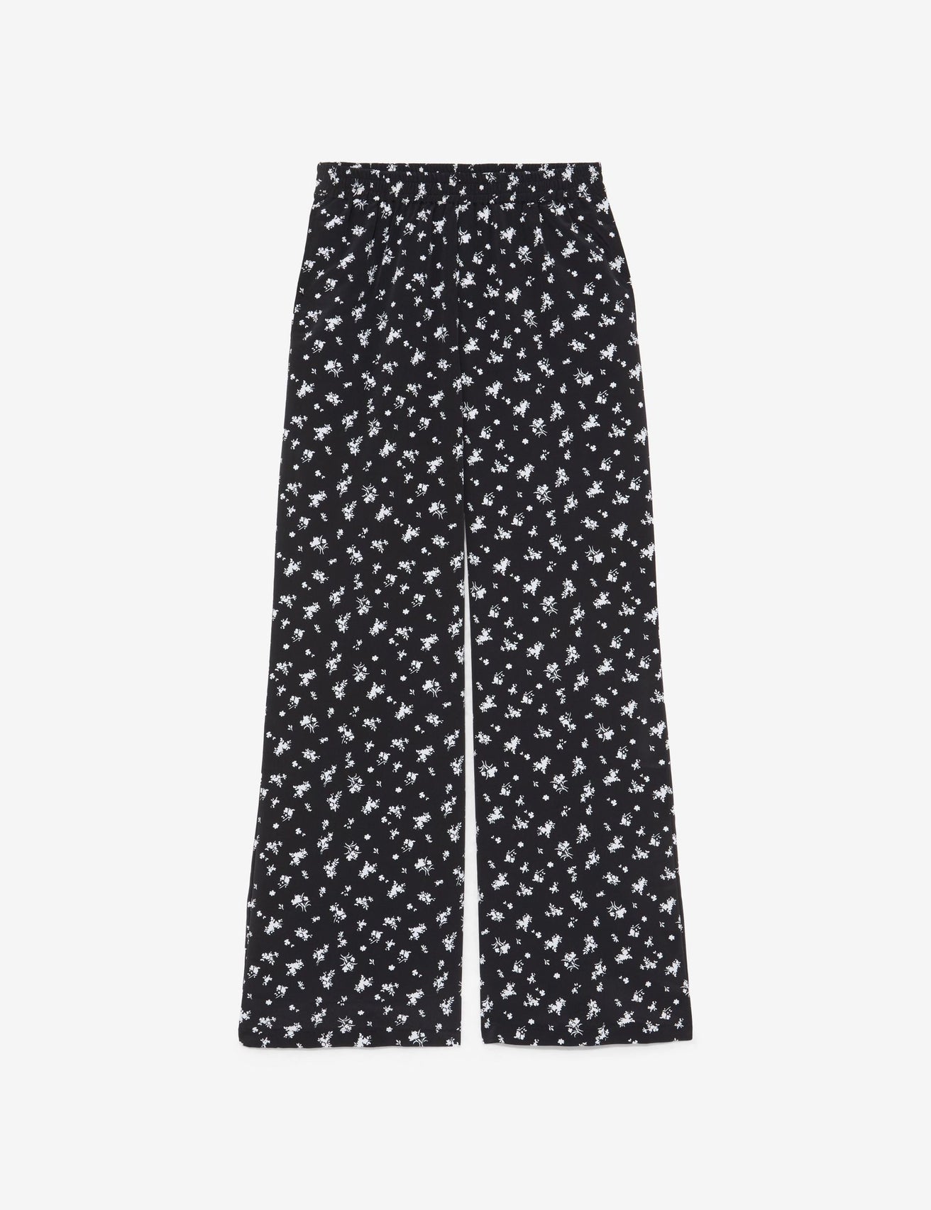 Pantalon fleurie noir et blanc - Image 1