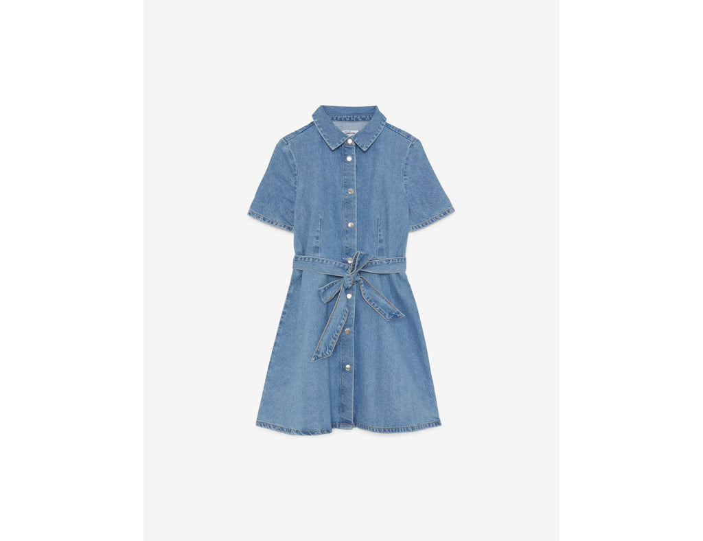 Robe courte en jean bleu