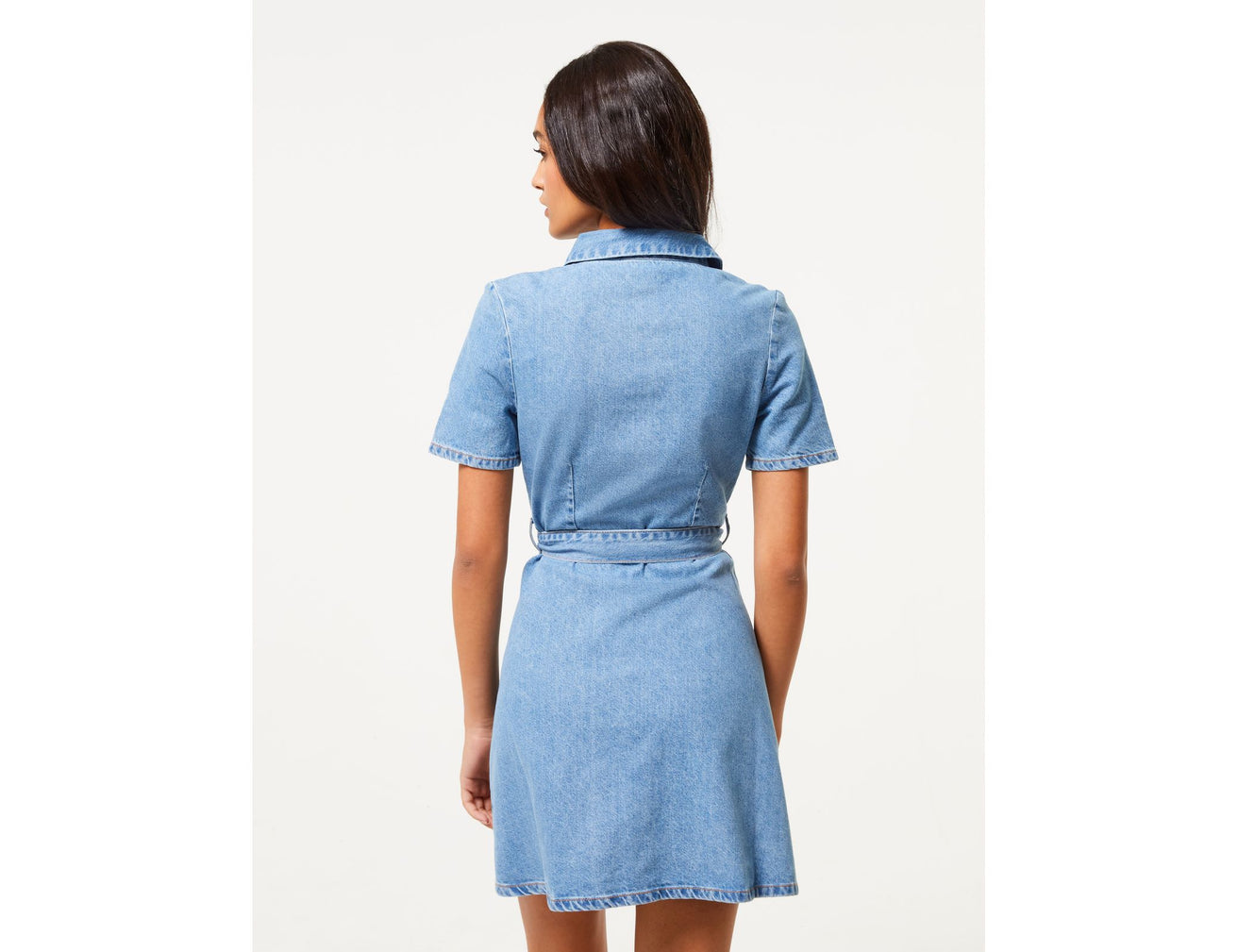 Robe courte en jean bleu - Image 2