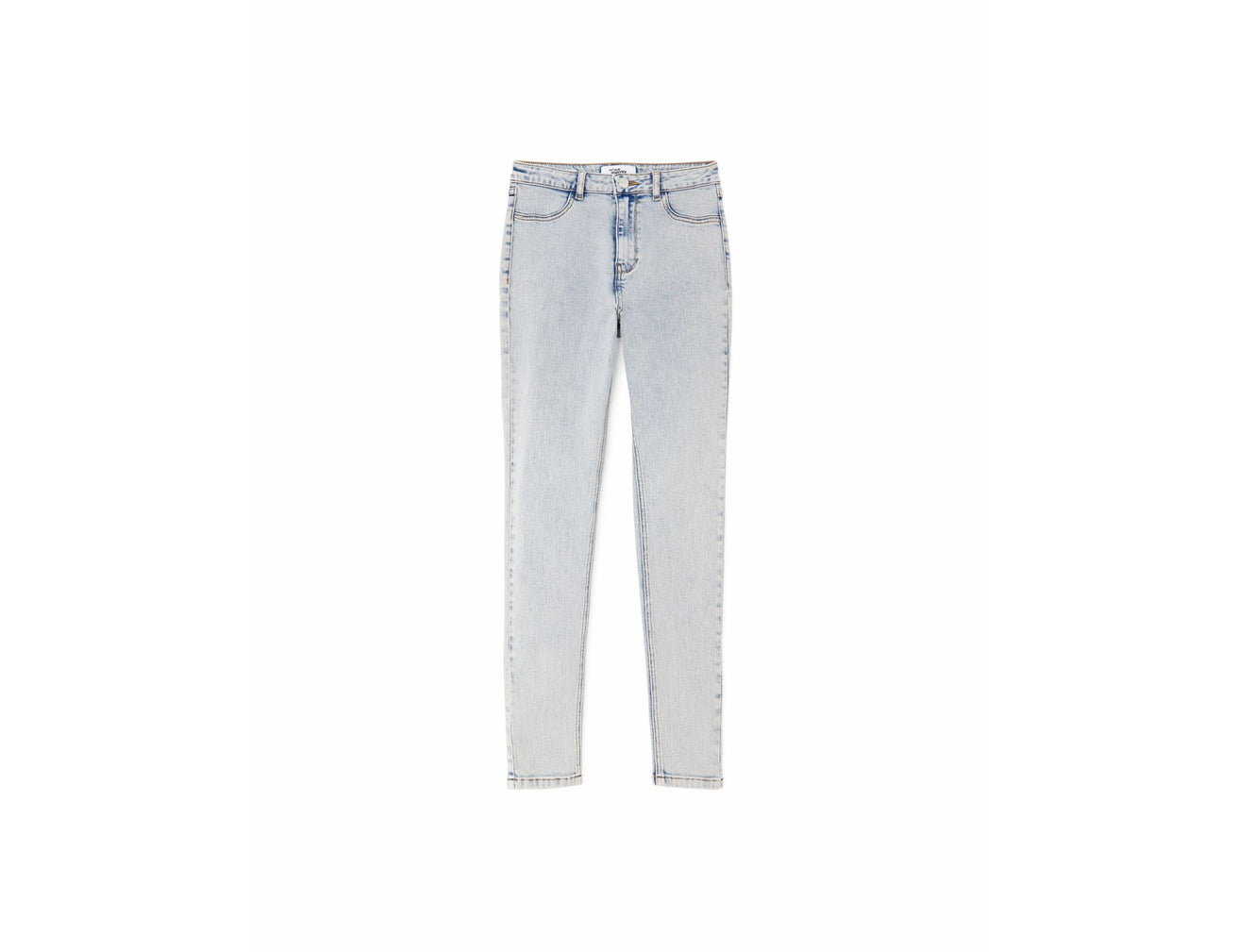 Jegging en jean bleu effet usé - Image 1