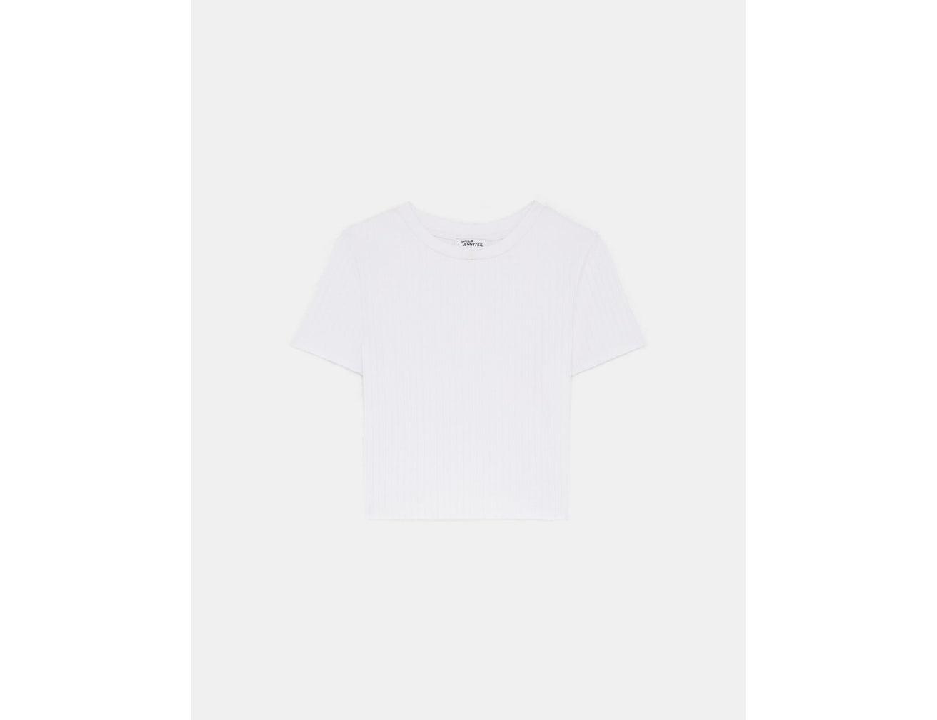 T-shirt côtelé blanc - Image 1