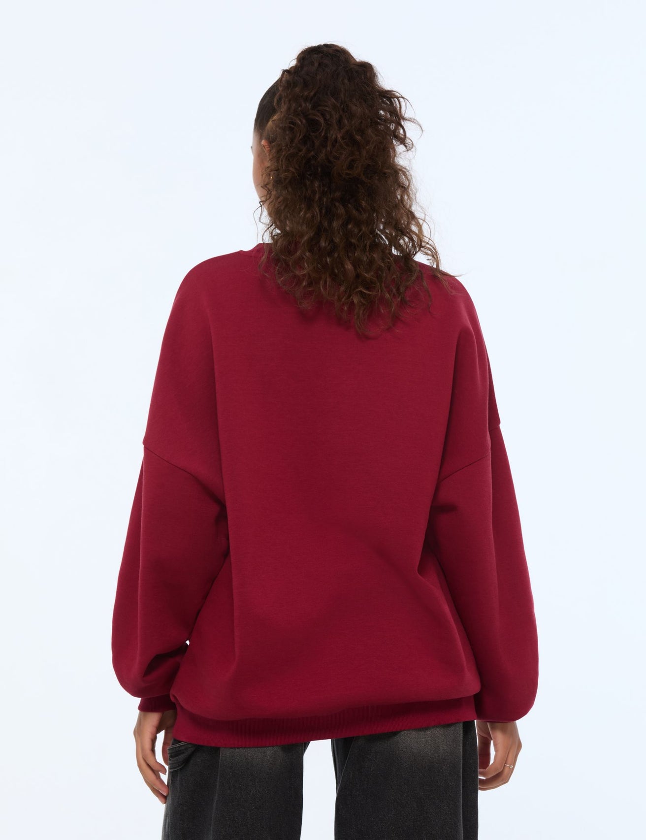 Sweat oversize rouge foncé - Image 2