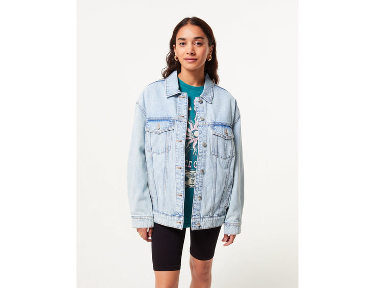 Veste en jean bleu clair