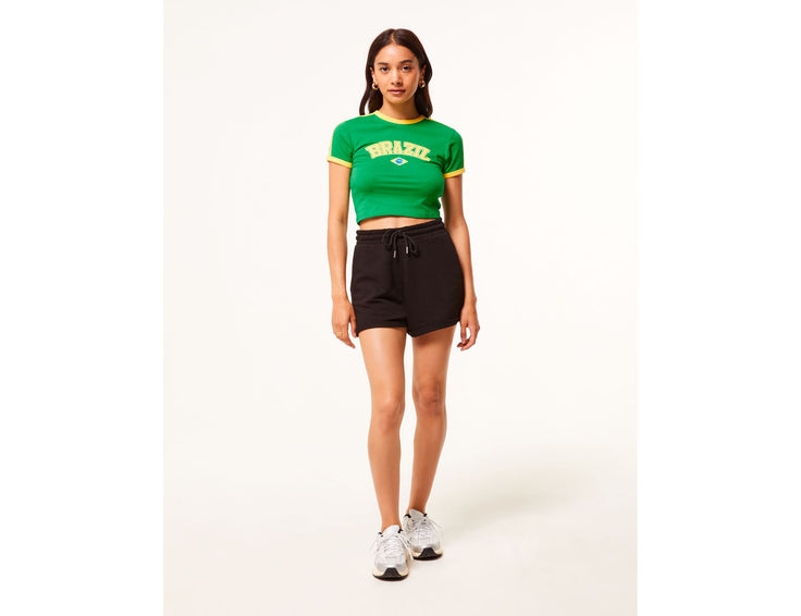 T-shirt court Brazil vert et jaune