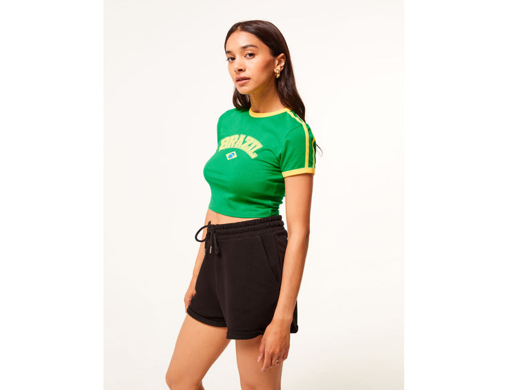 T-shirt court Brazil vert et jaune