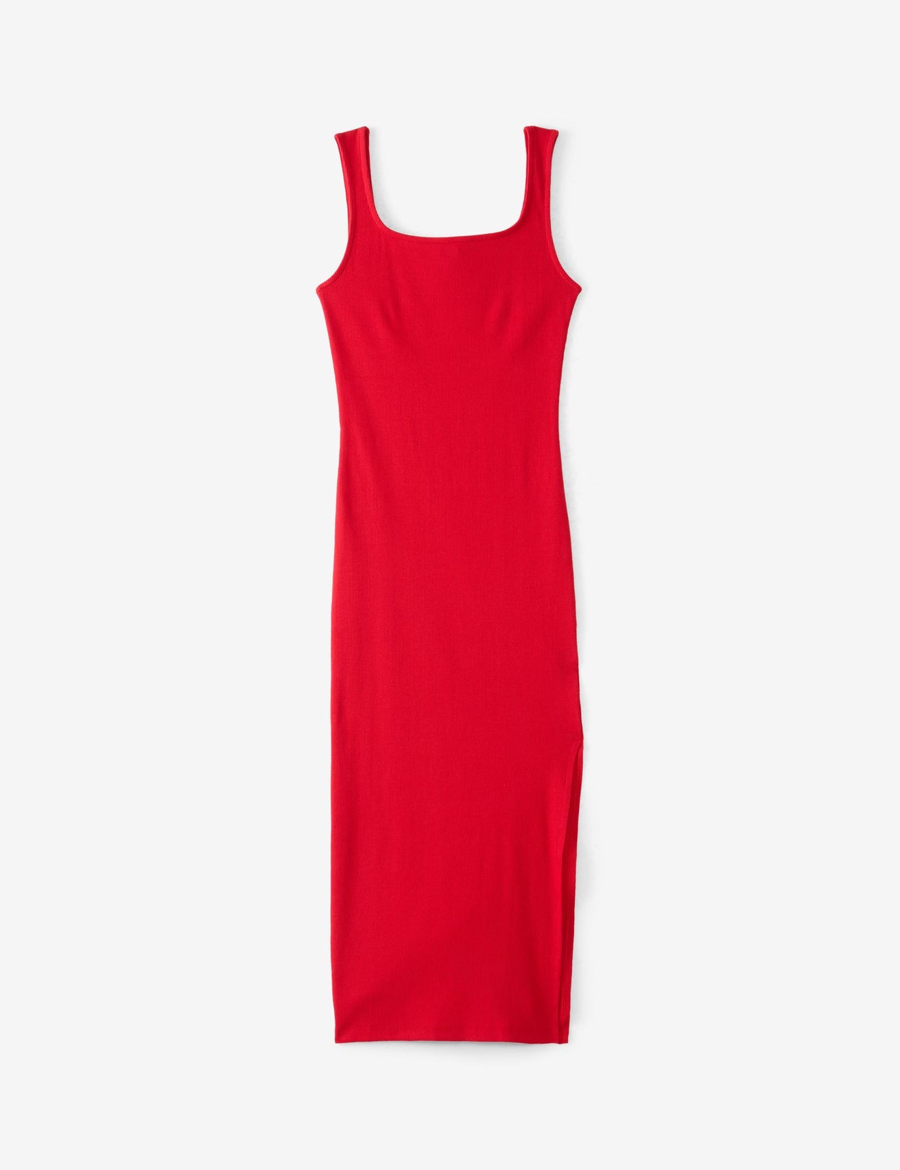 Robe en maille côtelée rouge - Image 4