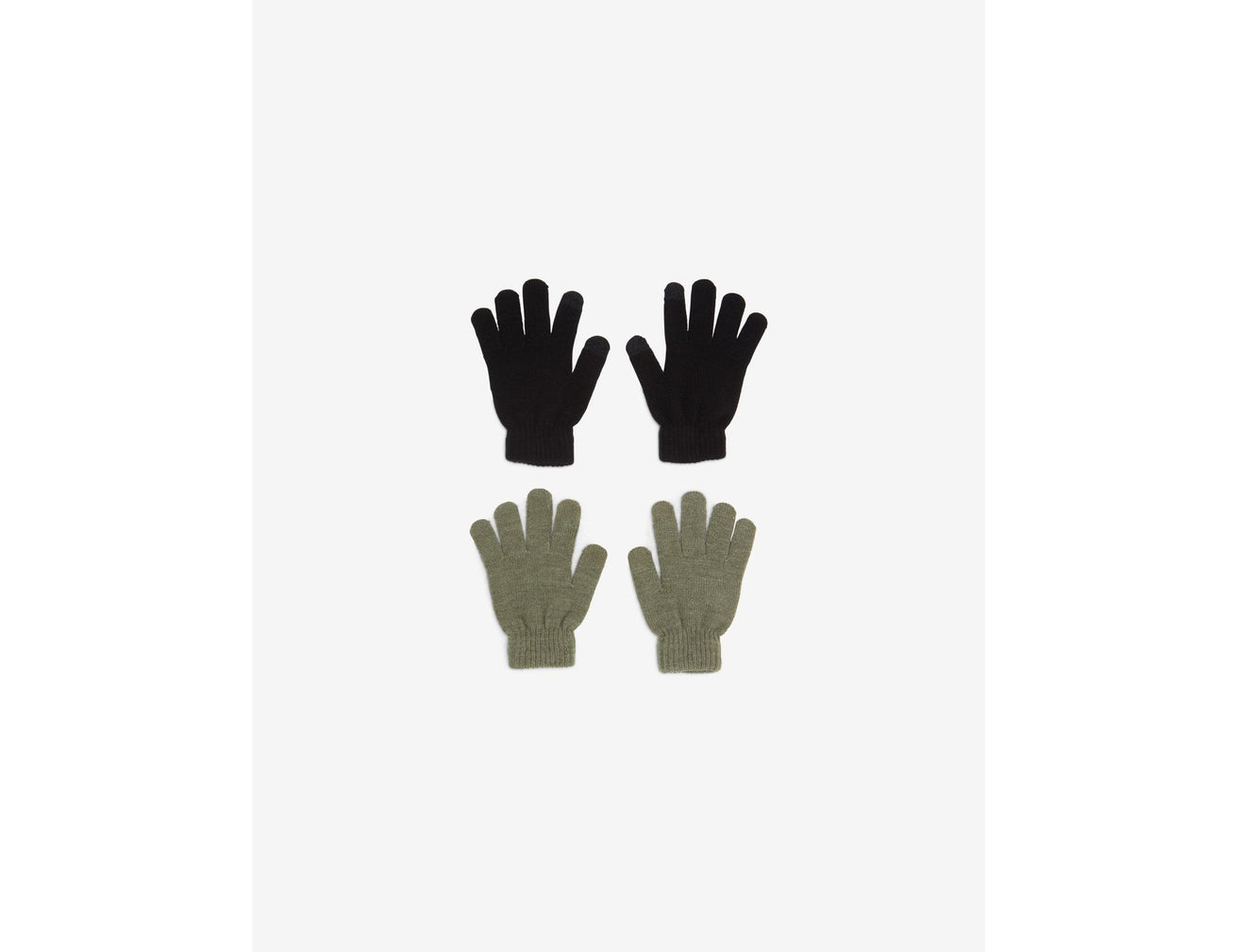 Paires de gants noires et verts kaki - Image 1