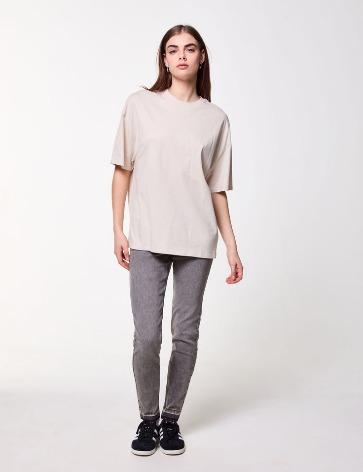 T-shirt basic oversize crème