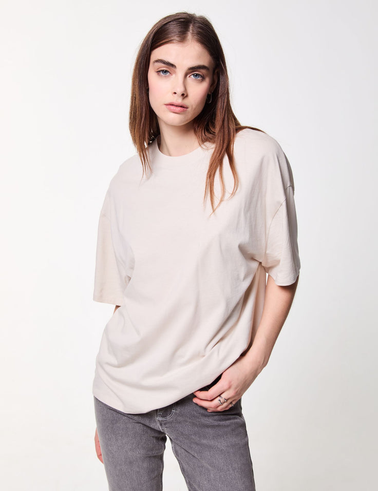 T-shirt basic oversize crème