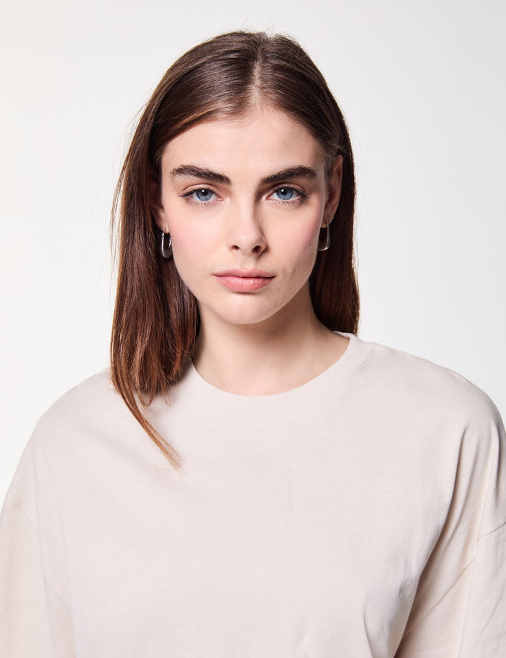 T-shirt basic oversize crème