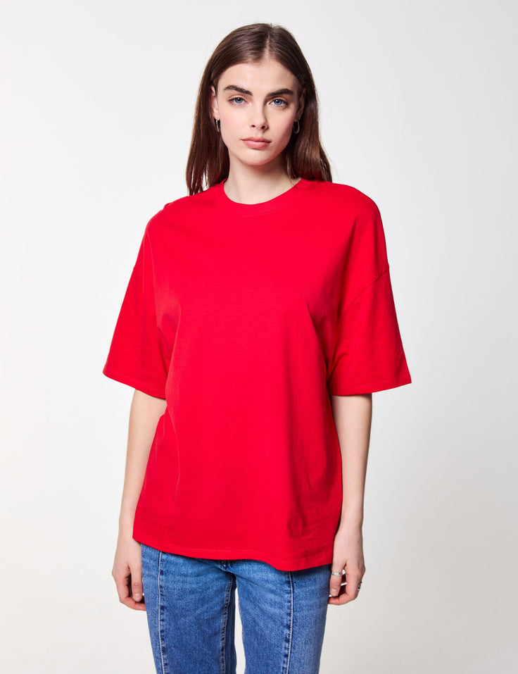 T-shirt basic oversize rouge