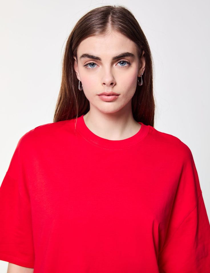 T-shirt basic oversize rouge