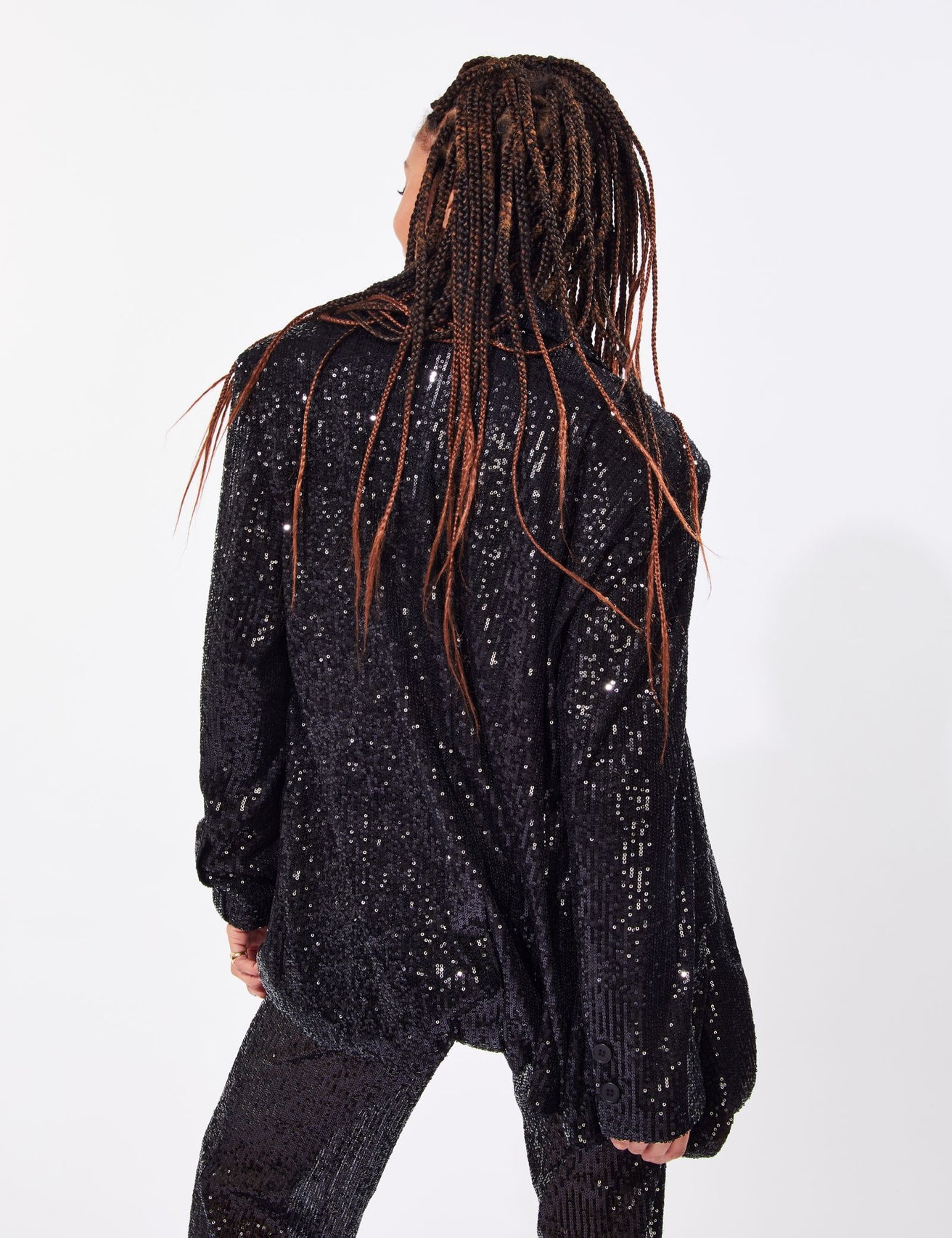 Veste blazer à sequins noire - Image 2