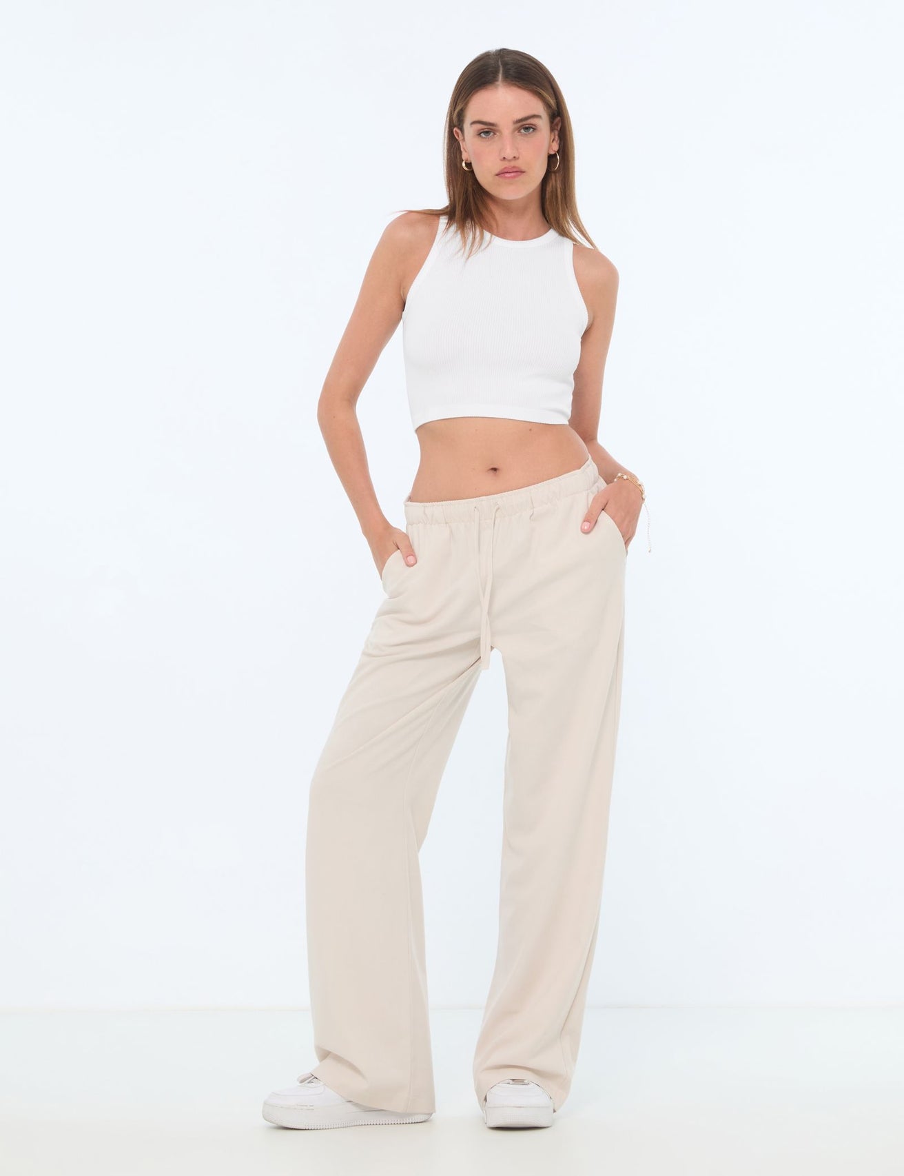 Pantalon fluide crème - Image 1